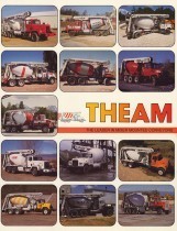 THEAM brochure with a grid of conveyor truck photos, 1990