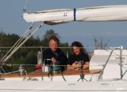 John and Lolly aboard the sailboat